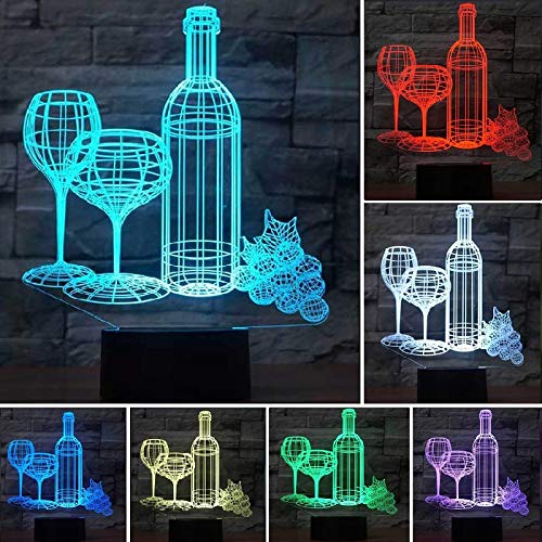 3D Illusion Wine Cup Night Light Lamp - AmzChart