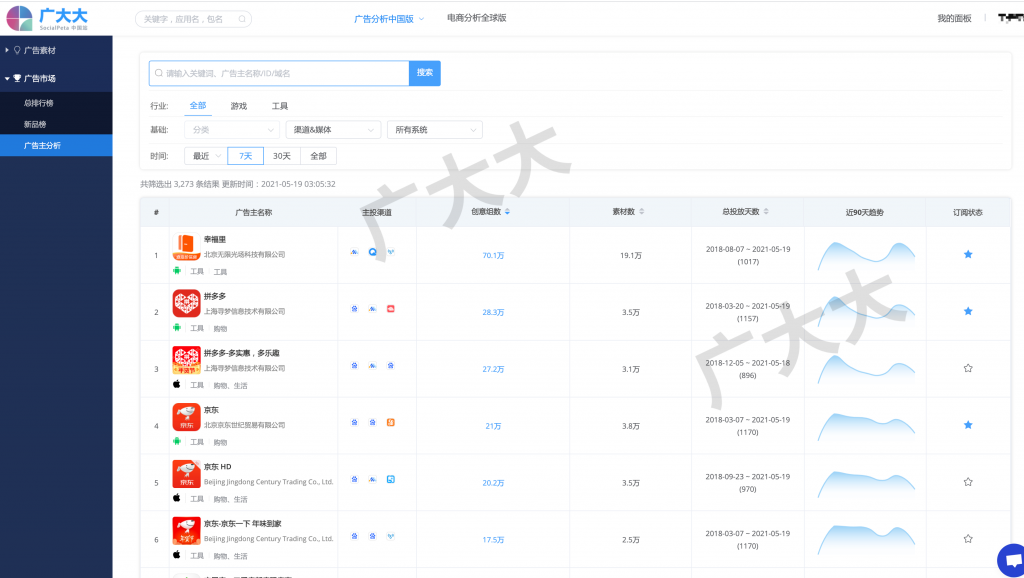广大大|广告分析中国版-焕新升级-广告主搜索