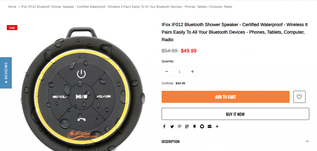9. Waterproof Bluetooth Speaker