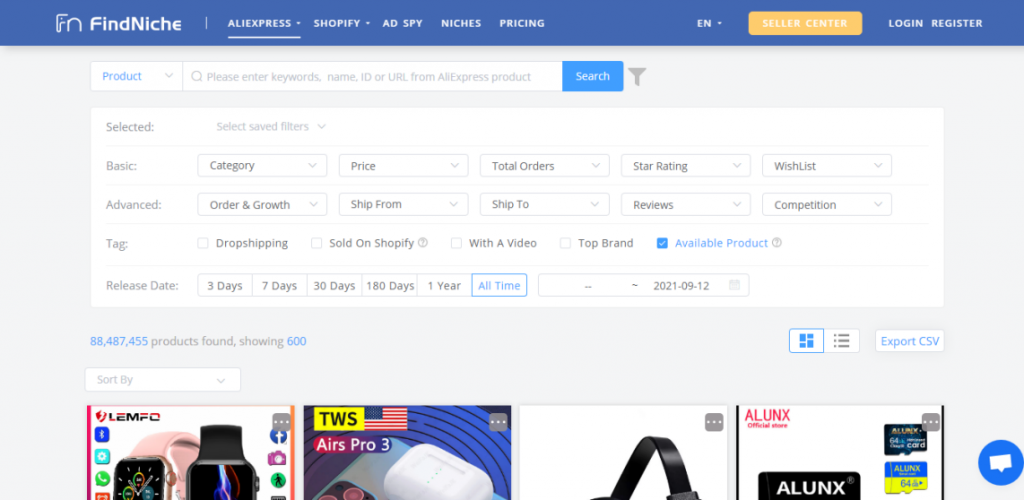 AliExpress Database-FindNiche