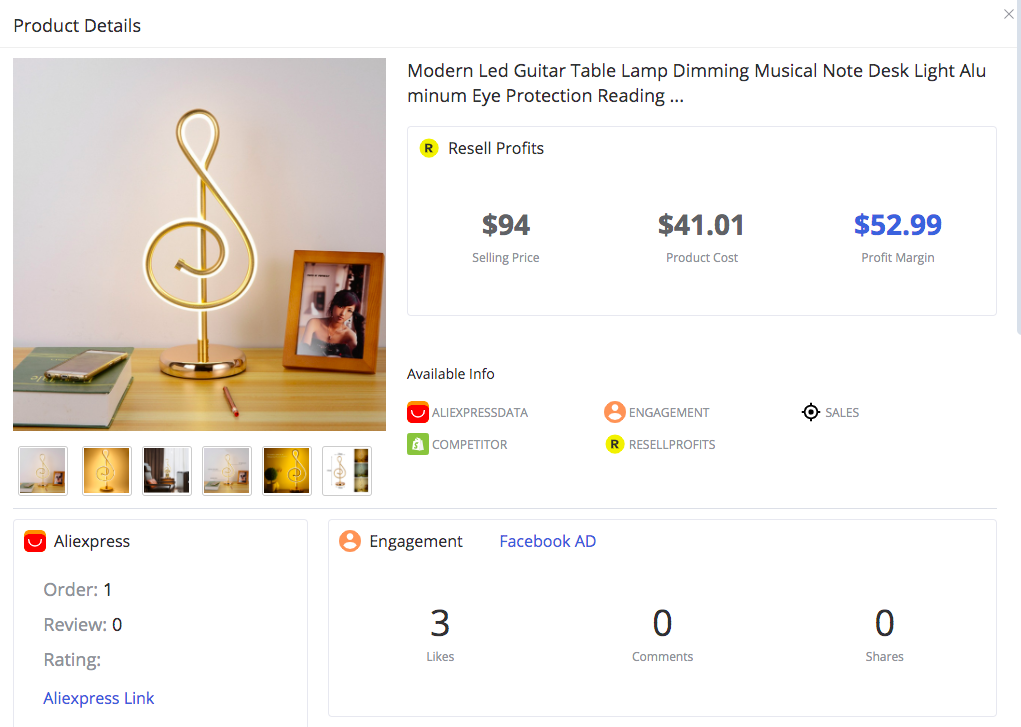 Led Guitar Table Lamp - FindNiche
