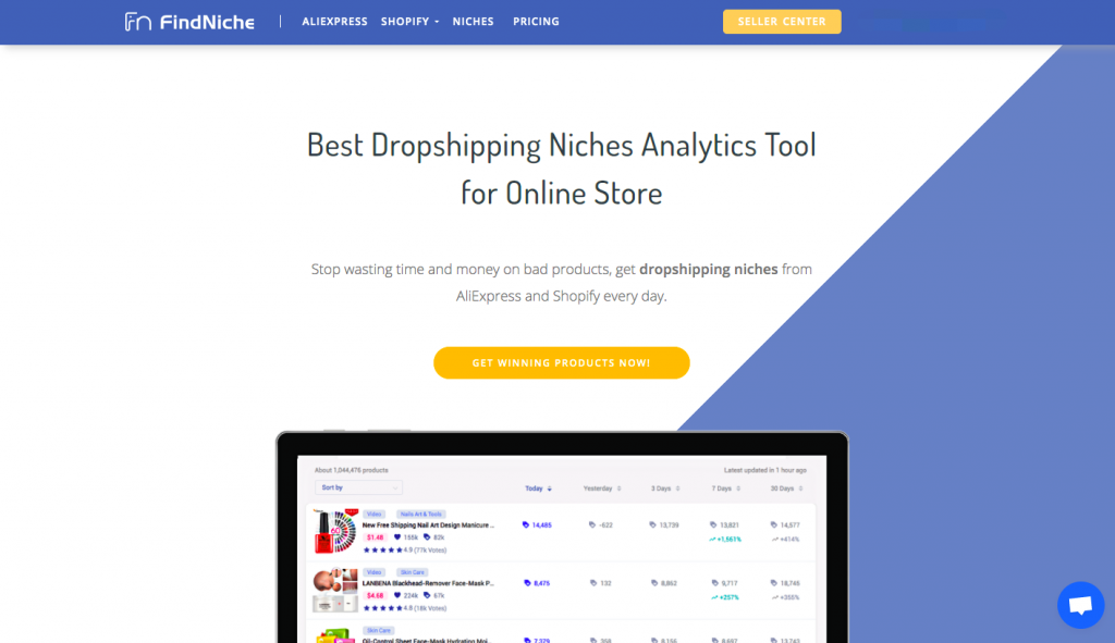 homepage of FindNiche