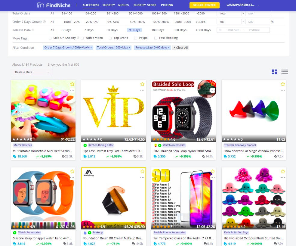 Find dropshipping niches on FindNiche